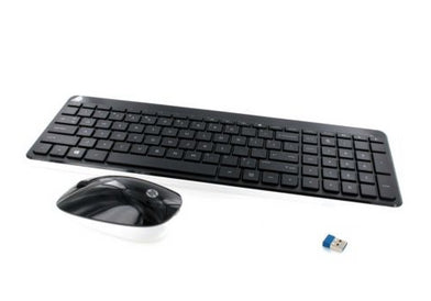 HP 802450-041 keyboard Mouse included RF Wireless QWERTZ German Black, White