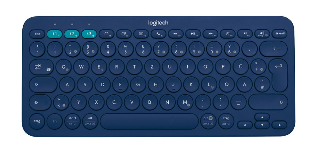 Logitech K380 keyboard Bluetooth QWERTZ Swiss Blue