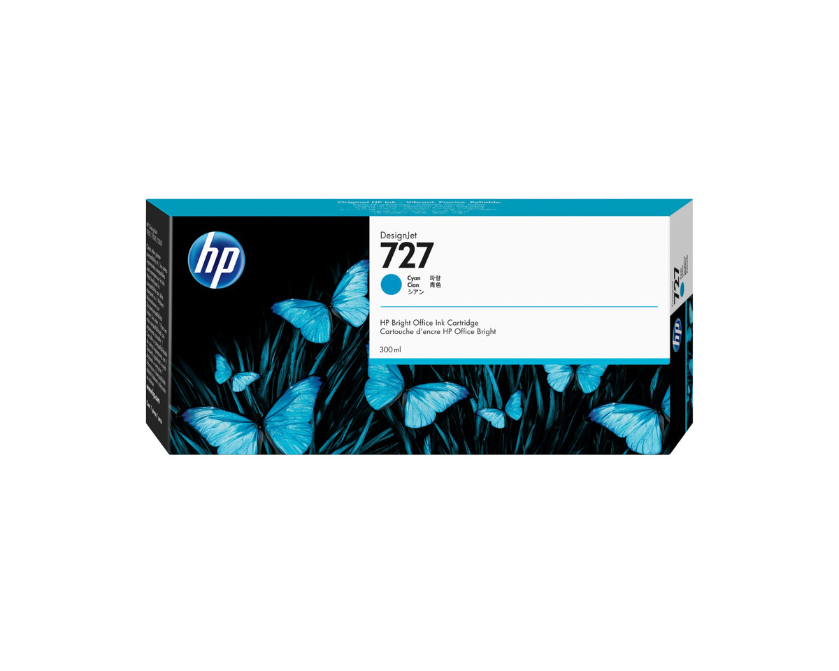 HP F9J76A/727 Ink cartridge cyan 300ml for HP DesignJet T 920/930