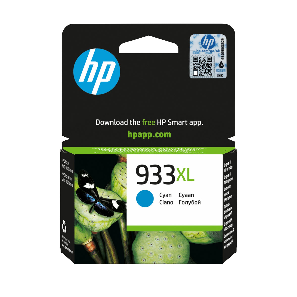 HP CN054AE/933XL Ink cartridge cyan high-capacity, 825 pages ISO/IEC 24711 8.5ml for HP OfficeJet 6100/7510/7610