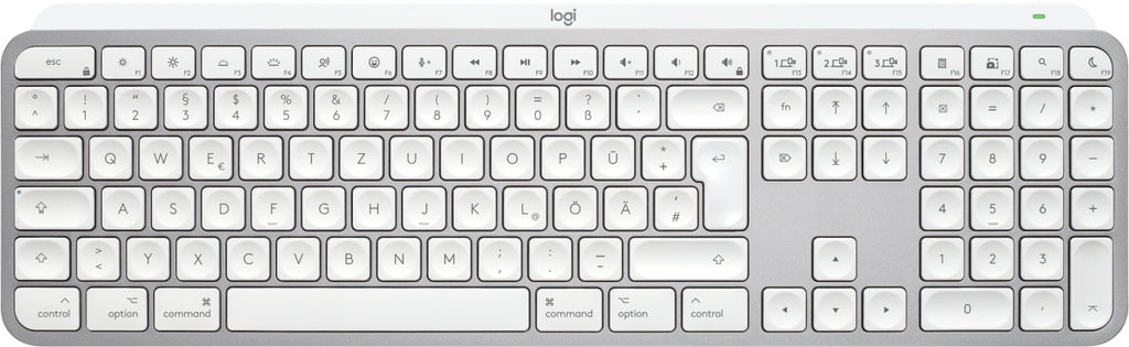 Logitech MX Keys S for Mac keyboard Office RF Wireless + Bluetooth QWERTZ German Aluminium, White