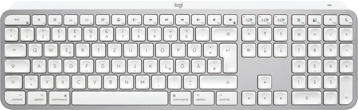 Logitech MX Keys S for Mac keyboard Office RF Wireless + Bluetooth QWERTZ German Aluminium, White