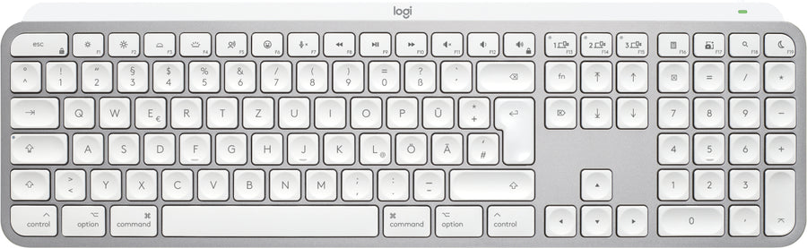 Logitech MX Keys S for Mac keyboard Office RF Wireless + Bluetooth QWERTZ German Aluminium, White