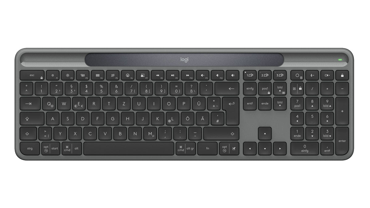 Logitech Signature Slim Solar + K980 keyboard Universal RF Wireless + Bluetooth QWERTZ German Graphite