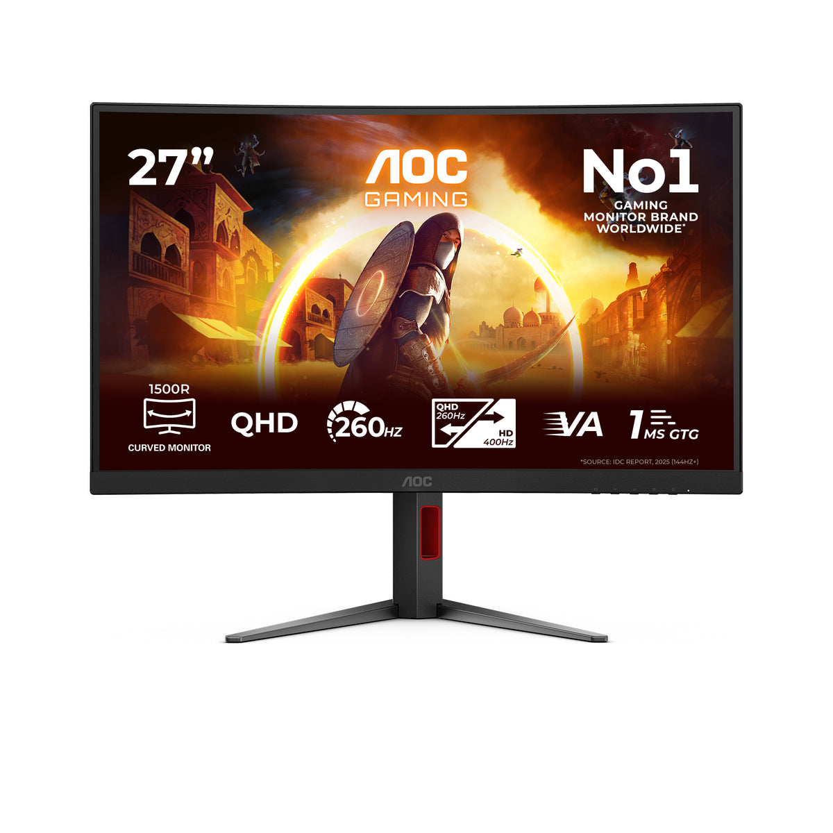 AOC G4 Gaming computer monitor 68.6 cm (27") 2560 x 1440 pixels Quad HD LED Black, Red