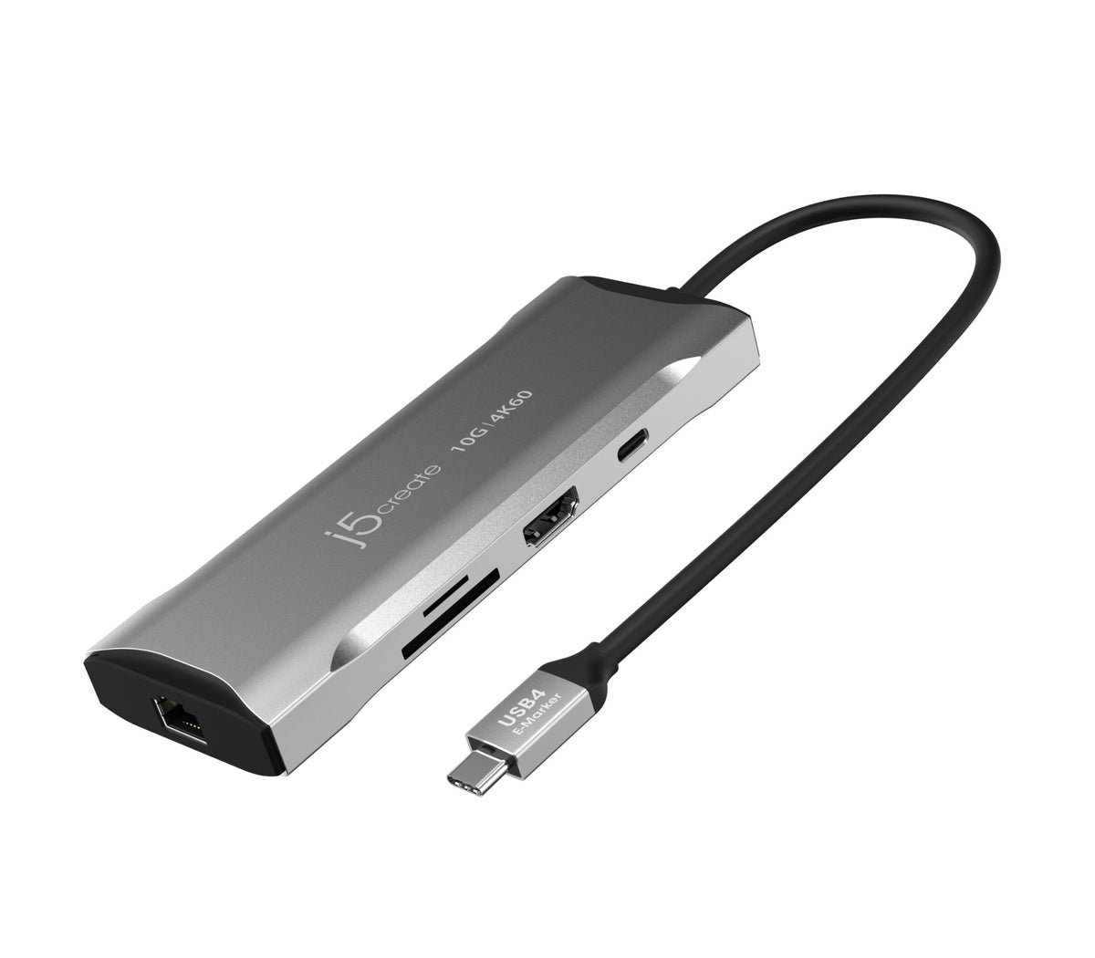 j5create JCD393 4K60 Elite USB-C® 10Gbps Mini Dock, Space Grey