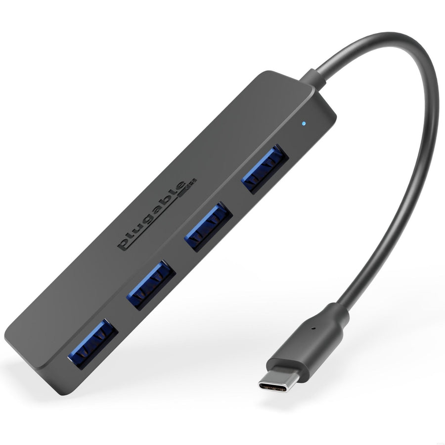 Plugable Technologies USB C to USB Adapter Hub, 4 Port USB 3.0 Hub, USB Splitter for Laptop, Compatible with Windows, MacBook Pro/Air, iPad Pro, Surface Pro, Chromebook, Linux, Android, Charging Not Supported