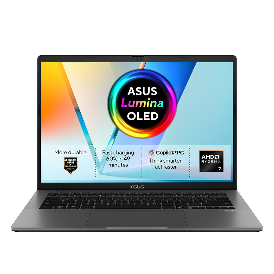 ASUS Vivobook S14 M3407GA-SF015W AMD RyzenT AI 7 445 Laptop 35.6 cm (14") WUXGA 16 GB DDR5-SDRAM 1 TB SSD Wi-Fi 6 (802.11ax) Windows 11 Home Grey