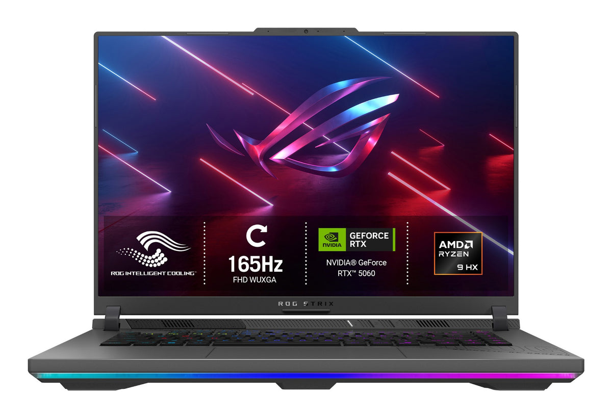 ASUS ROG Strix G16 G614PM-RV065W AMD RyzenT 9 8940HX Laptop 40.6 cm (16") WUXGA 16 GB DDR5-SDRAM 1 TB SSD NVIDIA GeForce RTX 5060 Wi-Fi 6E (802.11ax) Windows 11 Home Black, Grey