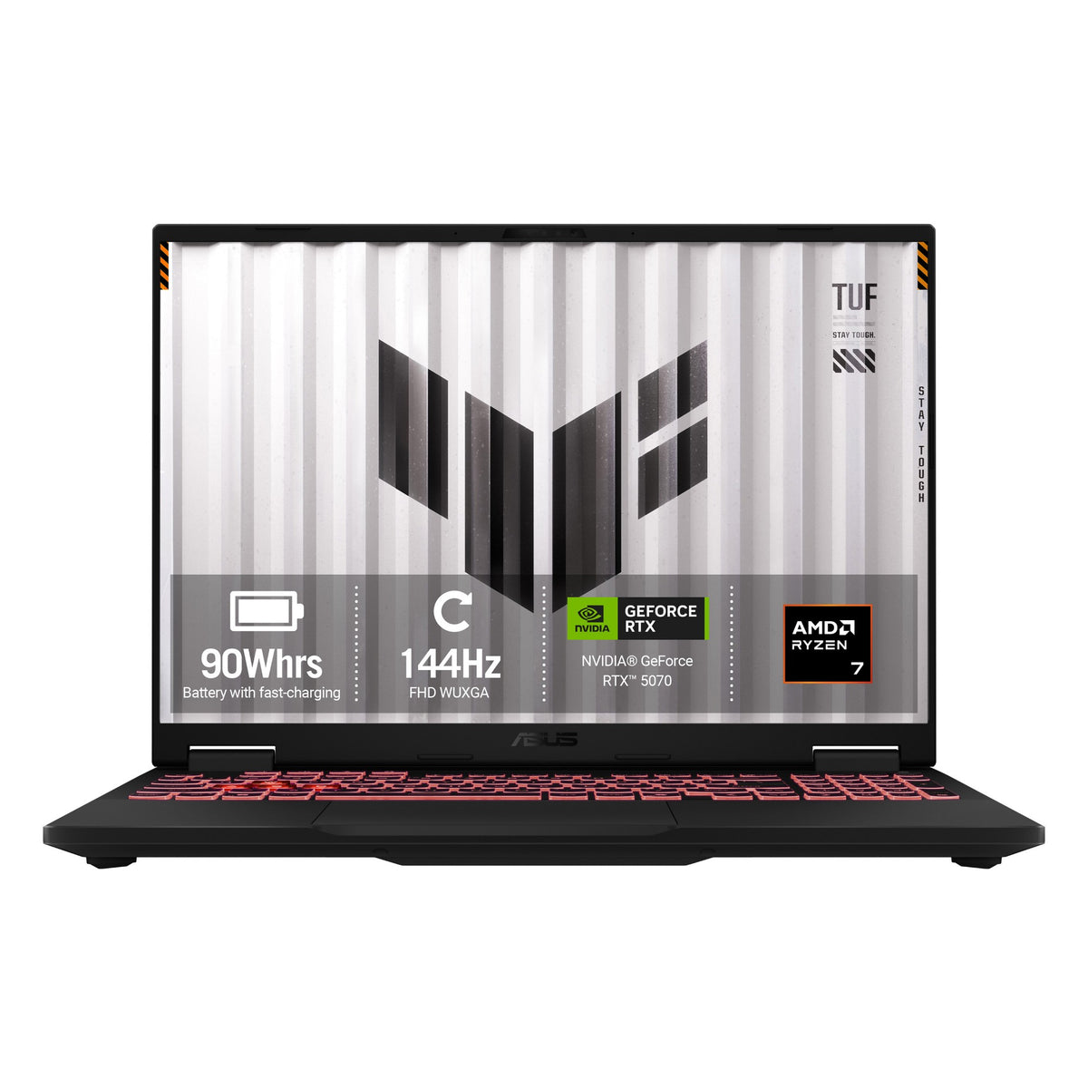 ASUS TUF Gaming A16 FA608UP-TU131W AMD RyzenT 7 260 Laptop 40.6 cm (16") WUXGA 16 GB DDR5-SDRAM 1 TB SSD NVIDIA� GeForce RTXT 5070 Laptop GPU Wi-Fi 6E (802.11ax) Windows 11 Home Grey QWERTZ German