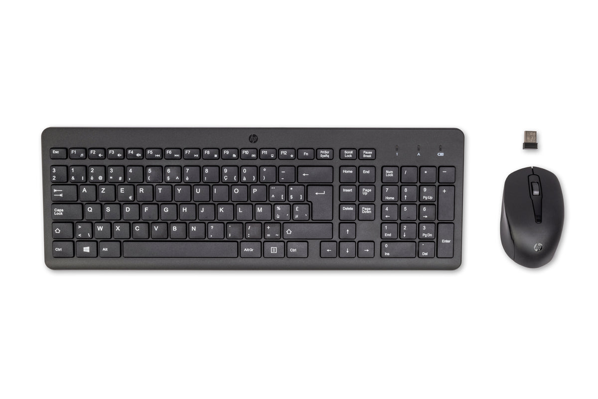 HP 330 Wireless Mouse and Combination keyboard Mouse included Universal RF Wireless AZERTY Belgian Black