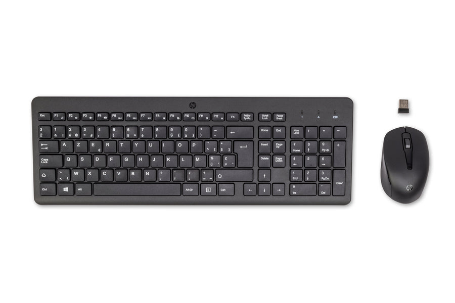 HP 330 Wireless Mouse and Combination keyboard Mouse included Universal RF Wireless AZERTY Belgian Black