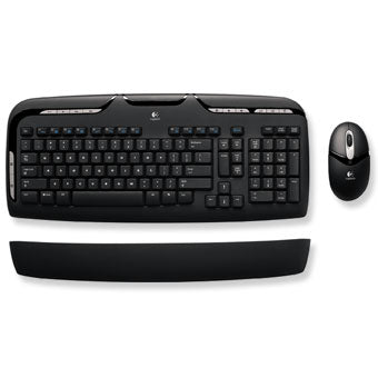 Logitech Cordless Desktop EX 110 UK keyboard Mouse included RF Wireless QWERTY Black