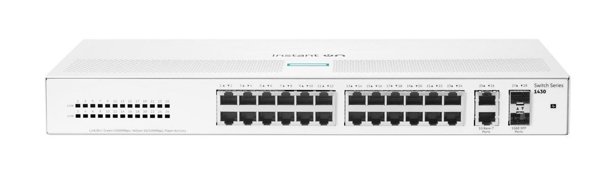 HPE Aruba Networking Networking Instant On Switch 26p Gigabit 2p SFP 1430