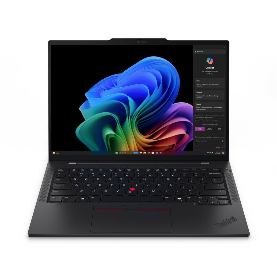 Lenovo ThinkPad T14s Gen 6 (Snapdragon) Copilot+ PC X1P-42-100 Laptop 35.6 cm (14") WUXGA 16 GB LPDDR5x-SDRAM 512 GB SSD Wi-Fi 7 (802.11be) Windows 11 Pro UK English Black