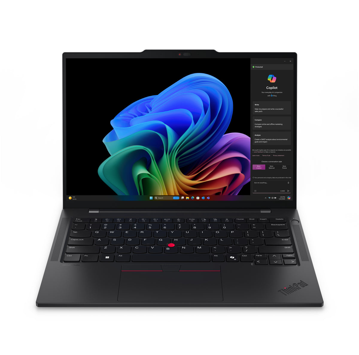 Lenovo ThinkPad T14s Gen 6 (Snapdragon) Copilot+ PC X1E-78-100 Laptop 35.6 cm (14") Touchscreen WUXGA 32 GB LPDDR5x-SDRAM 512 GB SSD Wi-Fi 7 (802.11be) Windows 11 Pro UK English Black