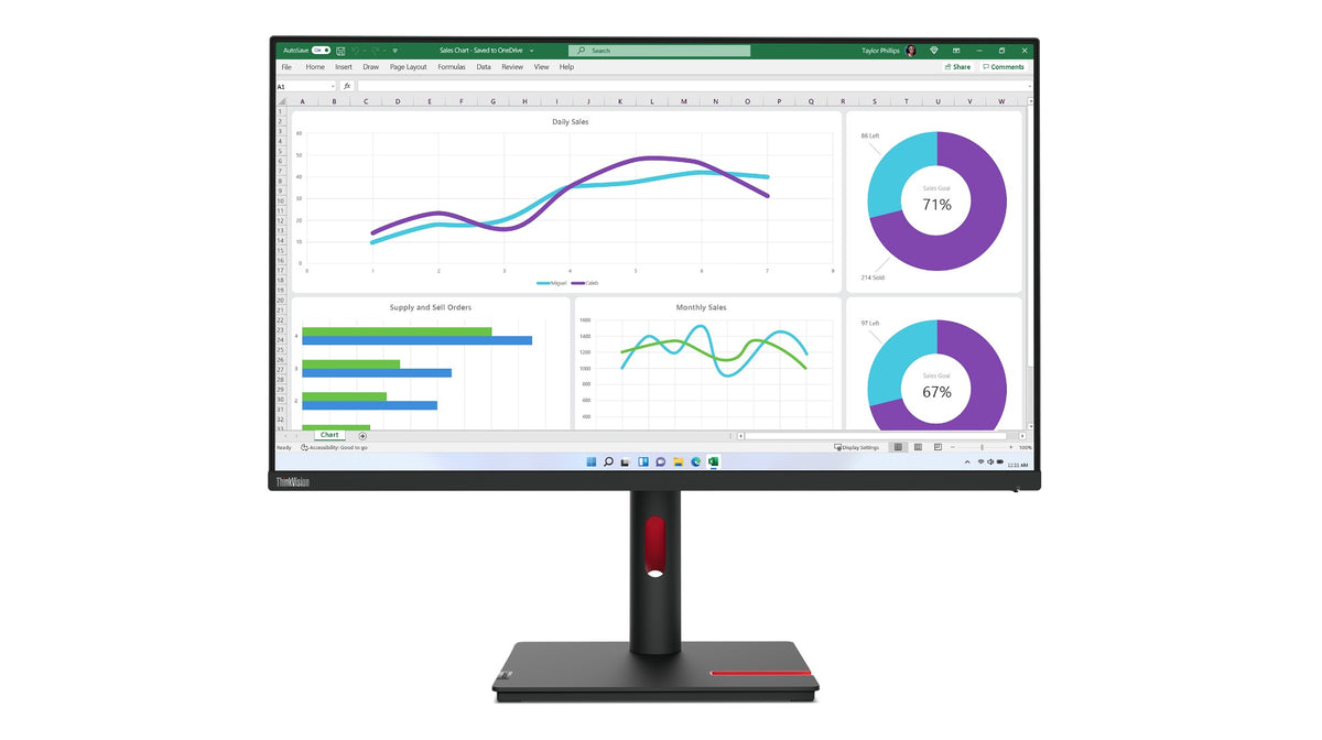 Lenovo ThinkVision T32h-30 computer monitor 80 cm (31.5") 2560 x 1440 pixels Wide Quad HD LED Black