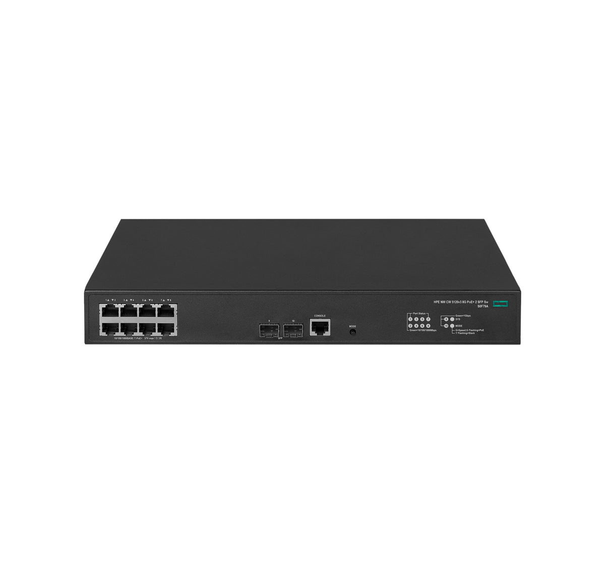 HPE Networking Comware 5120v3 8G PoE 2 SFP+ Campus Managed L3 Gigabit Ethernet (10/100/1000) Power over Ethernet (PoE) 1U