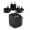 StarTech.com Dual-Port USB Wall Charger - International Travel - 17W/3.4A - Black