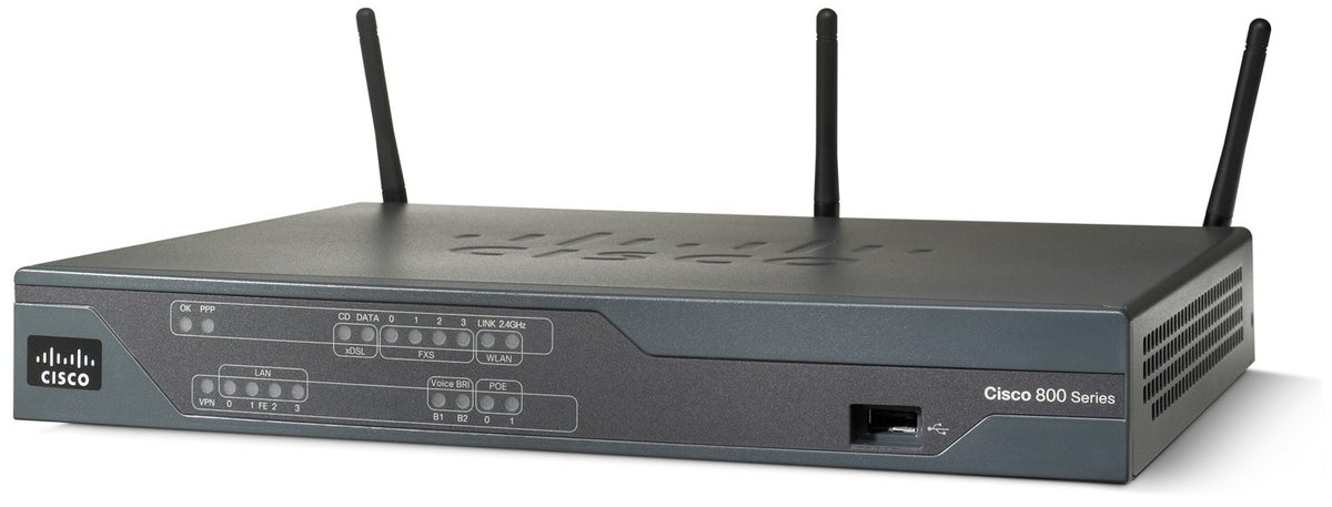 Cisco 881 wireless router Fast Ethernet Single-band (2.4 GHz) Black