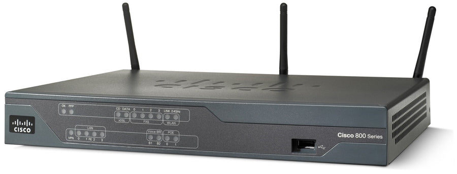 Cisco 881 wireless router Fast Ethernet Single-band (2.4 GHz) Black