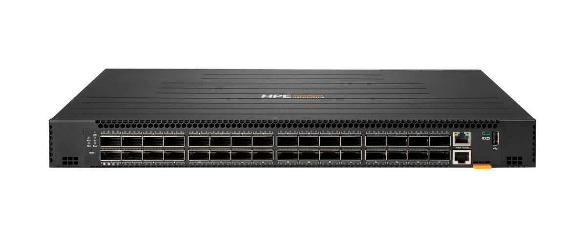 HPE Aruba Networking CX 8325-32C Power-to-Port Airflow 6 Fans 2 DC PSU Switch Bundle