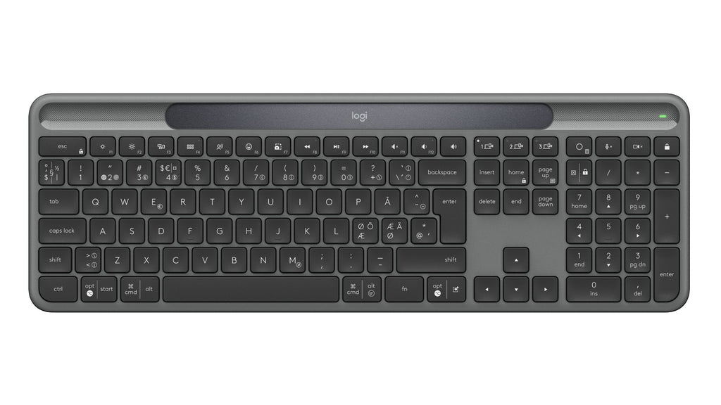 Logitech Signature Slim Solar + K980 keyboard Universal RF Wireless + Bluetooth QWERTY Danish, Finnish, Norwegian, Swedish Graphite