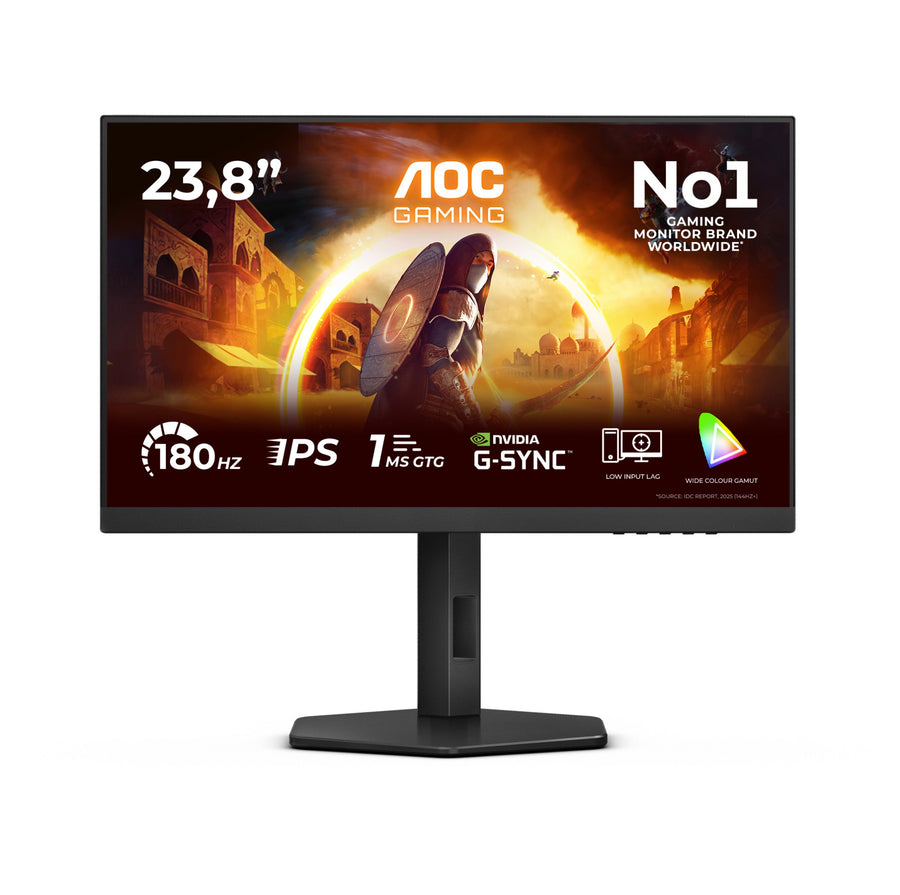 AOC 24G4X computer monitor 60.5 cm (23.8") 1920 x 1080 pixels Full HD LCD Black, Grey