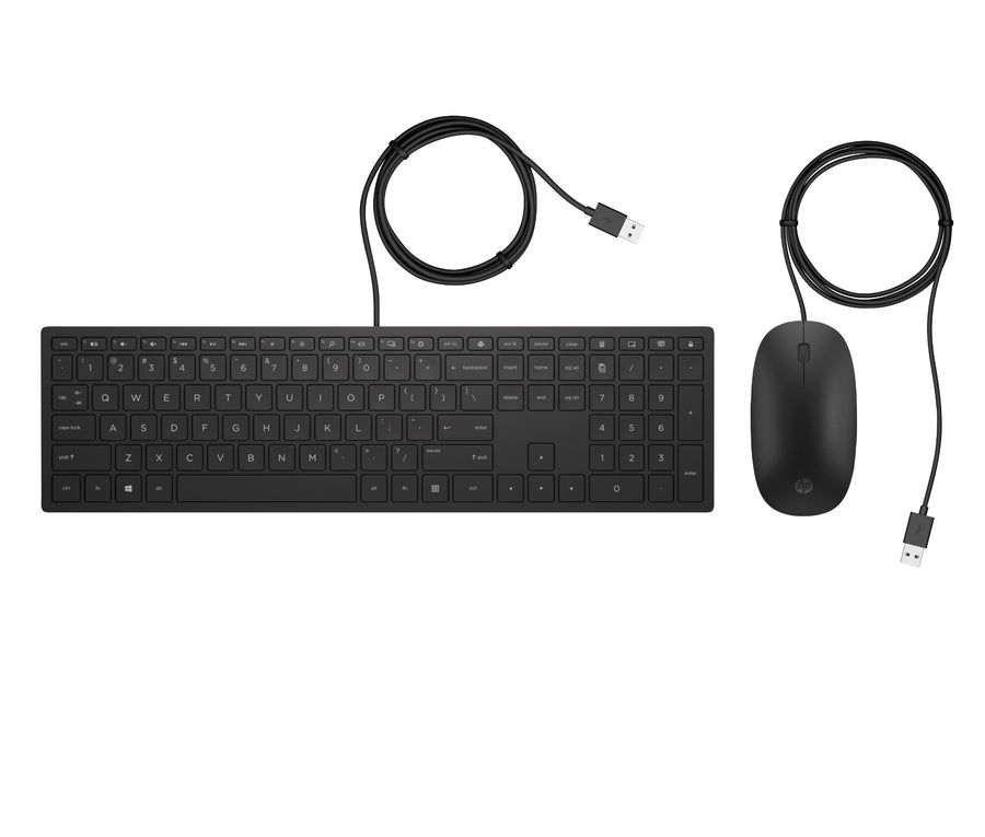 HP PAV WIREDCOMBO 400 FR keyboard Mouse included Office USB Black