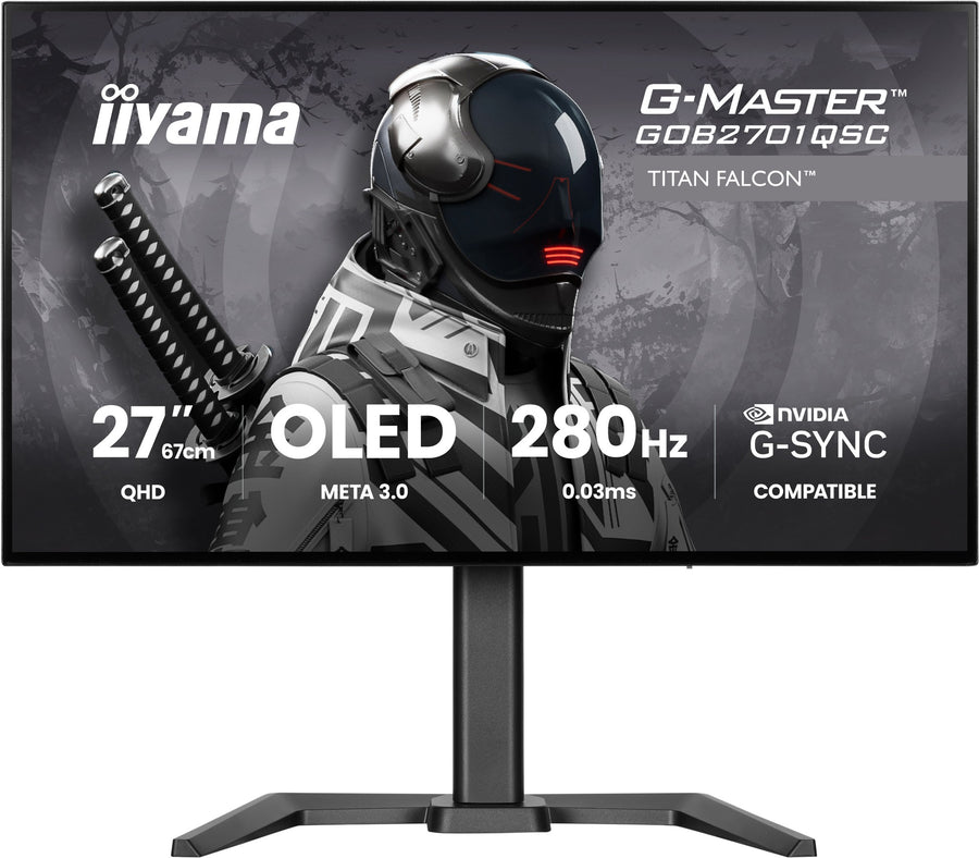 iiyama G-MASTER GOB2701QSC-B1 computer monitor 68.6 cm (27") 2560 x 1440 pixels 2K Ultra HD OLED Black