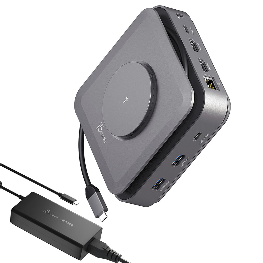 j5create JCD3199P USB-C® Dock Dual 4K HDMI™ with 140W GaN PD3.1 Power Adapter-UK, Black