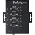 StarTech.com 4 Port Serial Hub USB to RS232/RS485/RS422 Adapter - Industrial USB 2.0 to DB9 Serial Converter Hub - IP30 Rated - Din Rail Mountable Metal Serial Hub - 15kV ESD Protection - TAA