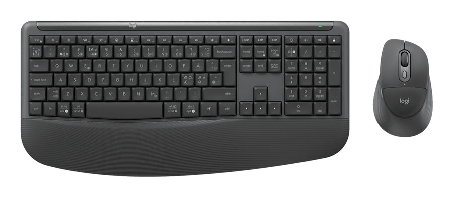 Logitech Signature Comfort Plus Combo MK880 for Business keyboard Mouse included Office RF Wireless + Bluetooth QWERTY Danish, Norwegian, Swedish, Finnish Graphite
