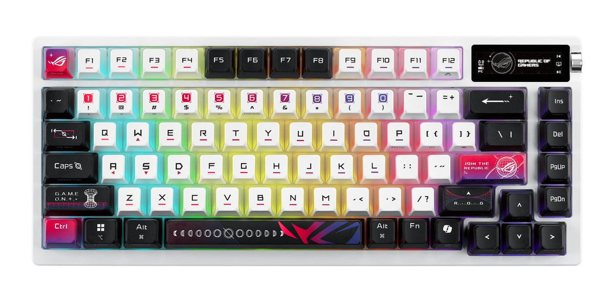 ASUS ROG Azoth X keyboard Gaming USB + RF Wireless + Bluetooth Black, White