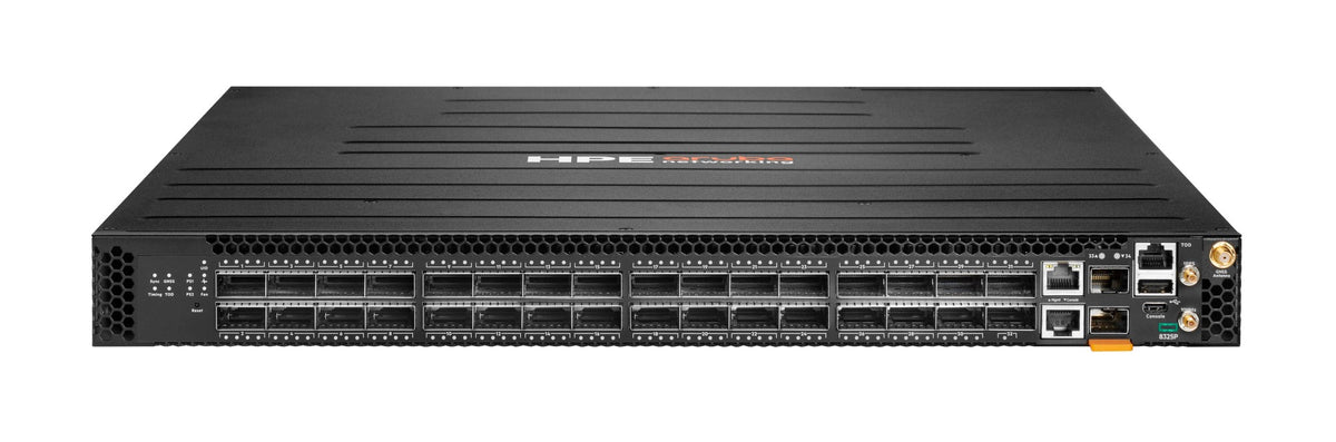 HPE Aruba Networking CX 8325P 32p QSFP28 40G/100G Front-to-Back 6xFan 2xDC PSU TAA Bundle