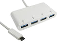Cables Direct USB3C-HUB4BP interface hub USB 3.2 Gen 2 (3.1 Gen 2) Type-C 5000 Mbit/s White