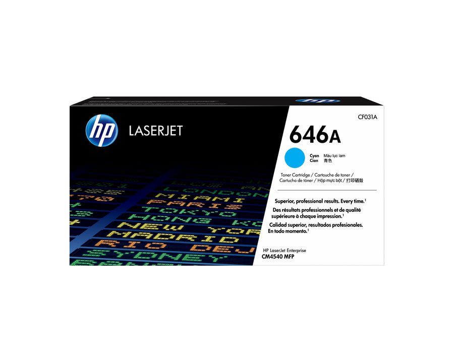 HP CF031A/646A Toner cartridge cyan, 12.5K pages/5% for HP CLJ CM 4540