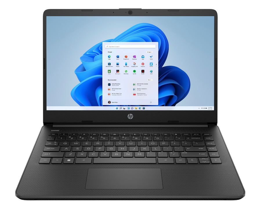 HP 14s-dq0007na Intel� Celeron� N4120 Laptop 35.6 cm (14") HD 4 GB DDR4-SDRAM 64 GB eMMC Wi-Fi 5 (802.11ac) Windows 11 Home in S mode Black
