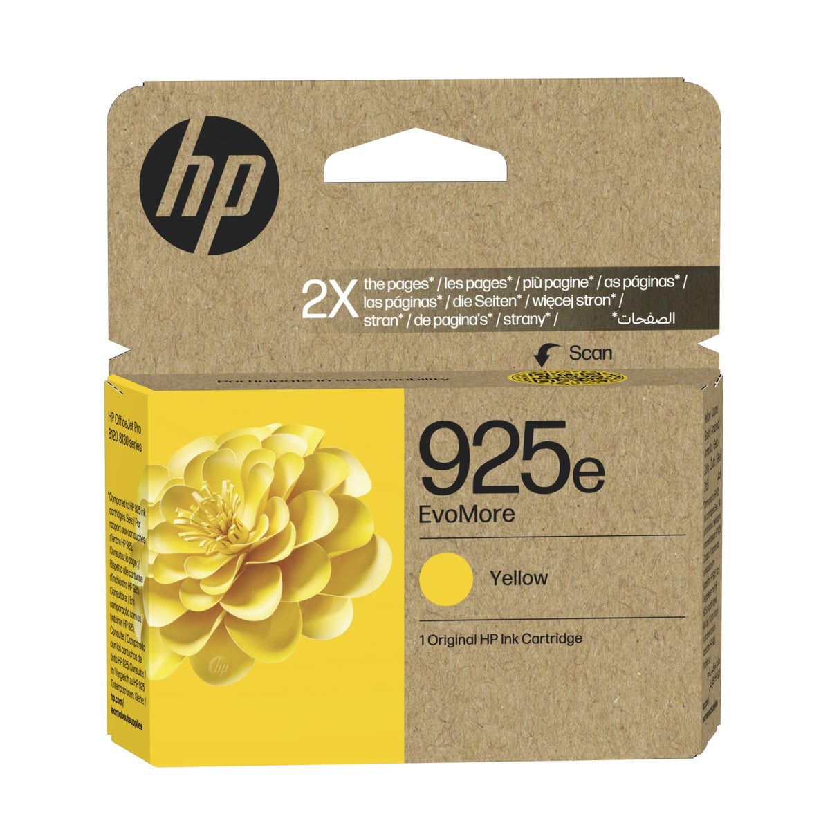 HP 4K0W2PE/925E Ink cartridge yellow EvoMore, 800 pages ISO/IEC 19752 for HP OJ Pro 8120/e