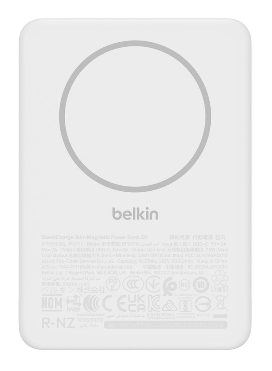 Belkin BPD010hqWH 5000 mAh Wireless charging White