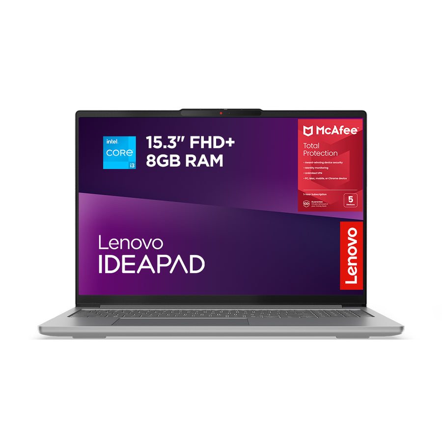 Lenovo IdeaPad Slim 3 15IRU10 Intel Core 3 100U Laptop 38.9 cm (15.3") WUXGA 8 GB DDR5-SDRAM 256 GB SSD Wi-Fi 7 (802.11be) Windows 11 Home Grey English