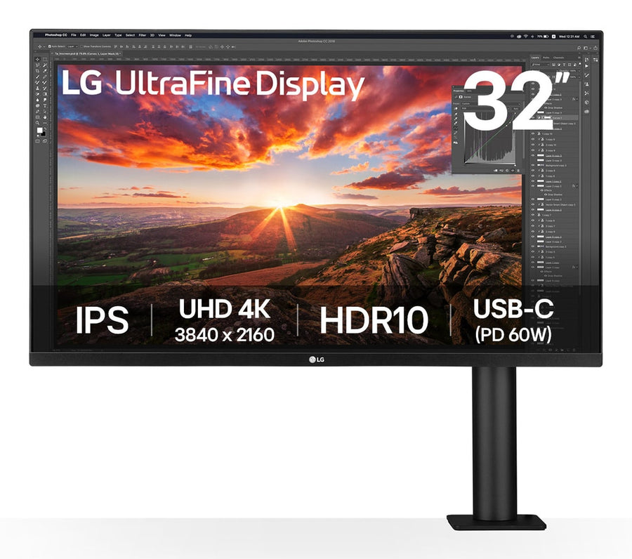 LG UltraFine 32UN880K 32" IPS 4K UHD Height-Adjustable USB-C Monitor