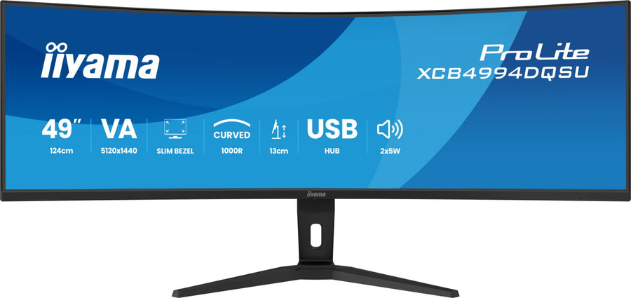 iiyama ProLite XCB4994DQSU-B1 computer monitor 124.5 cm (49") 5120 x 1440 pixels Dual QHD LCD Black