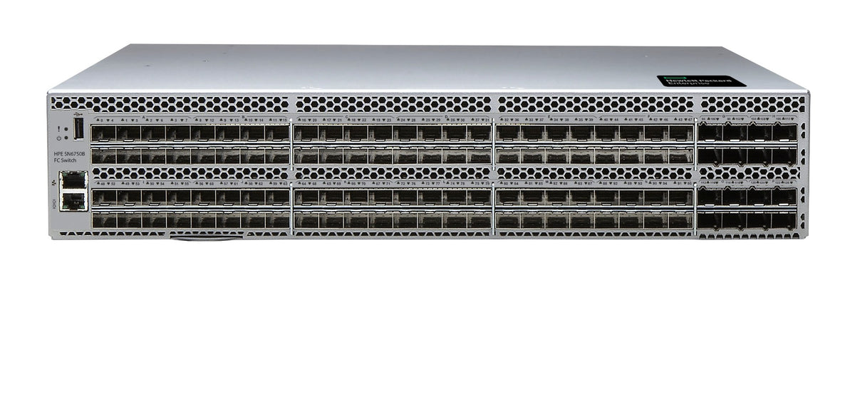 HPE SN6750B 64Gb 48/128 48-port 64Gb Short Wave SFP56 Port Side Intake Integrated FC Switch