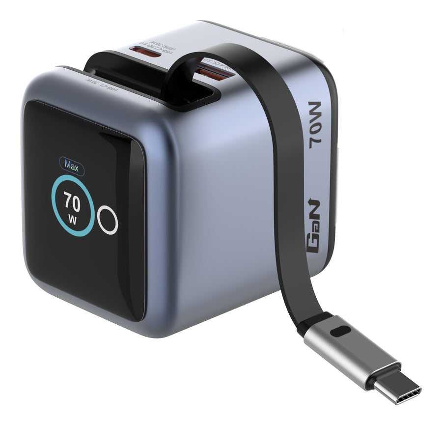 Verbatim Mini GaN Charger 70W with Display and USB-C cable