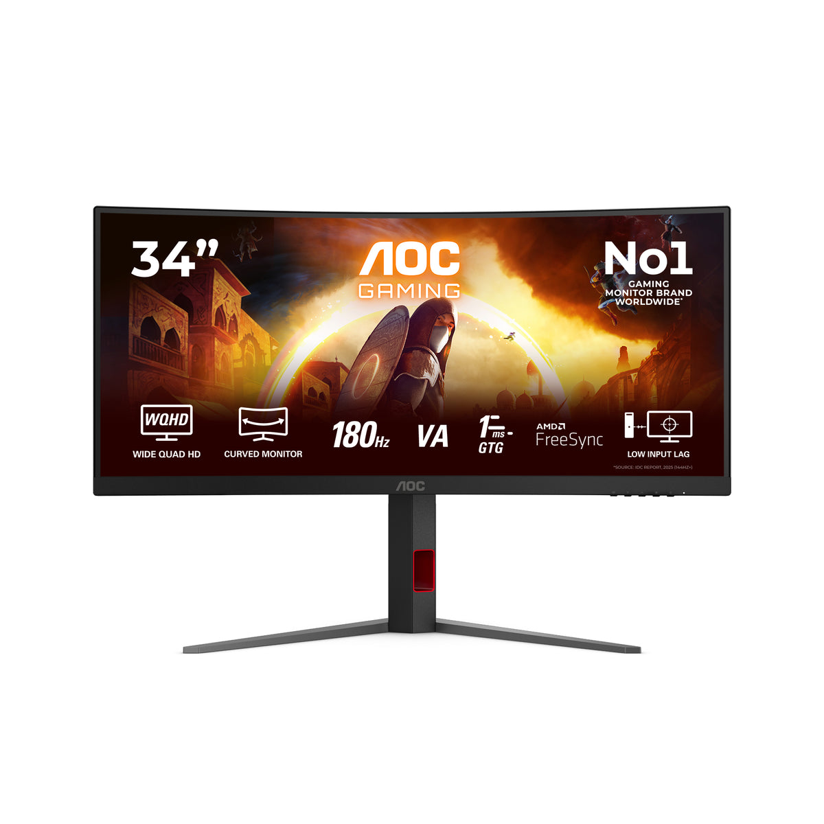 AOC G4 CU34G4P computer monitor 86.4 cm (34") 3440 x 1440 pixels UltraWide Quad HD LCD Black, Red