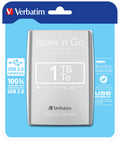 Verbatim Store 'n' Go USB 3.0 Portable Hard Drive 1TB Silver
