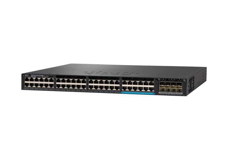 Cisco Catalyst 3650-48TS-L Network Switch, 48 Gigabit Ethernet (GbE) Ports, four 1 G Uplinks, 250WAC Power Supply, 1 RU, LAN Base Feature Set, Enhanced Limited Lifetime Warranty (WS-C3650-48TS-L)