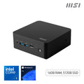 MSI Cubi NUC 1M Intel Core 5 120U Desktop PC, NUC, SFF, Mini Computer, HTPC, (16GB RAM, 512GB Storage, Windows 11 PRO), Intel Graphics/DDR5/Dual ThunderBolt 4/Dual HDMI/Dual LAN/WiFi 6E/BT 5.3/VESA - NUC 1M i5 120U FS 16GB 512GB W11P
