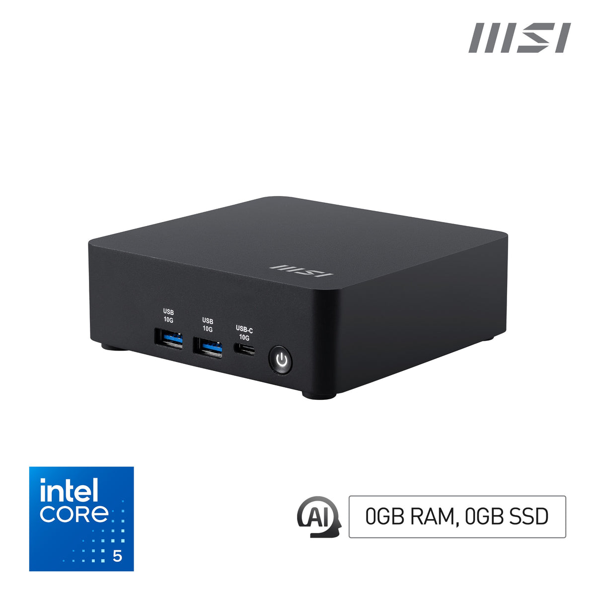MSI Cubi NUC AI 1UMG Intel Core Ultra 5 125H ( 14th Gen - Core Ultra Series 1 ) , Barebone, NUC, SFF, Mini Computer, HTPC, (NO RAM, NO Storage, NO OS), Intel Graphics/DDR5/Dual ThunderBolt 4/Dual HDMI/Dual LAN/WiFi 6E/BT 5.3/VESA - NUC AI 1UMG I5 125H BB